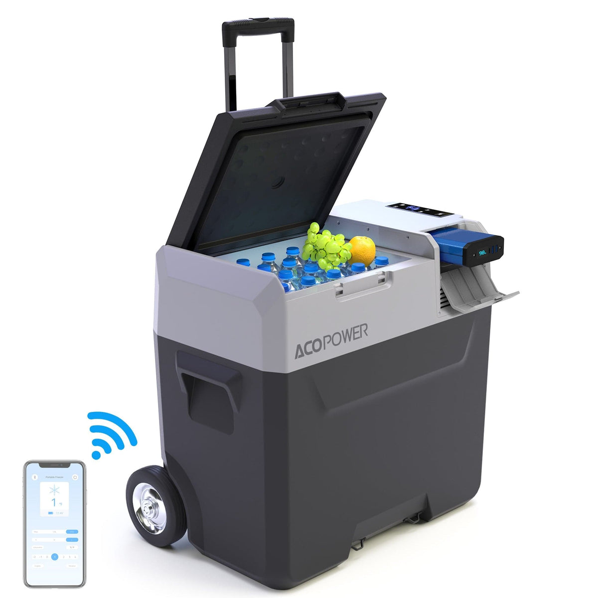 ACOPOWER LionCooler Pro Portable Solar Fridge Freezer, 52 Quarts Coolers Acopower With Battery