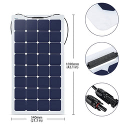 ACOPOWER 110W 12V Flexible Solar Panel Kit w/ 20A PWM Charge Controller Solar Kits Acopower