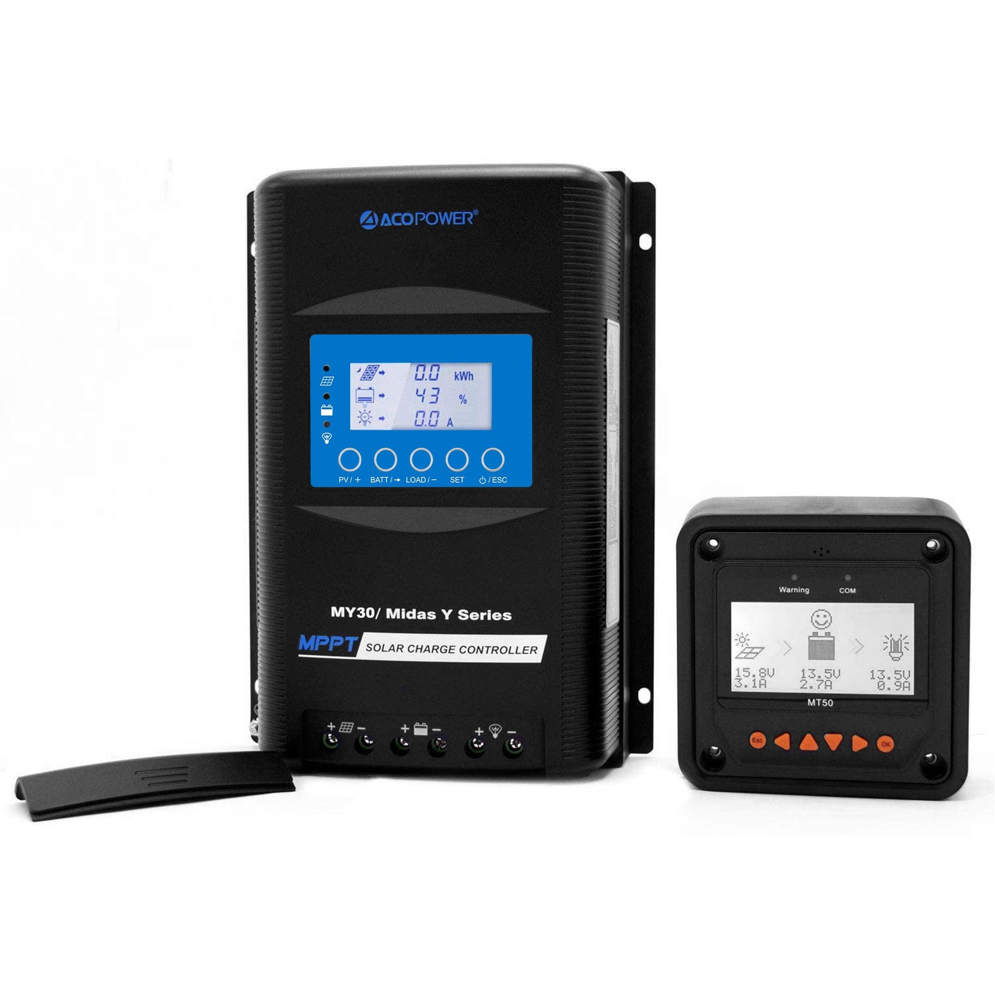 ACOPOWER 30A MPPT Solar Charge Controller with Remote Meter MT-50 Controllers Acopower