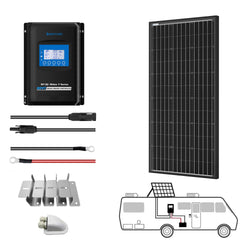 ACOPOWER 200 Watt 12 Volt Monocrystalline Solar RV Kit w/ 30A MPPT Charge Controller (1x200W 30A Kit) Solar Kits Acopower