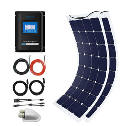 ACOPOWER 220Watts Flexible Solar RV Kit w/ 30A MPPT LCD Charge Controller Solar Kits Acopower