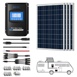 ACOPOWER 400W 12V Poly Solar RV Kits, 40A MPPT Charge Controller Solar Kits Acopower