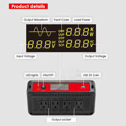 ACOPOWER 1500W Power Inverter 12VDC to 120VAC Off-Grid Inverters Acopower