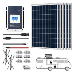 ACOPOWER 600W 12V Poly Solar RV Kits, 50A MPPT Charge Controller (6x100W 50A) Solar Kits Acopower