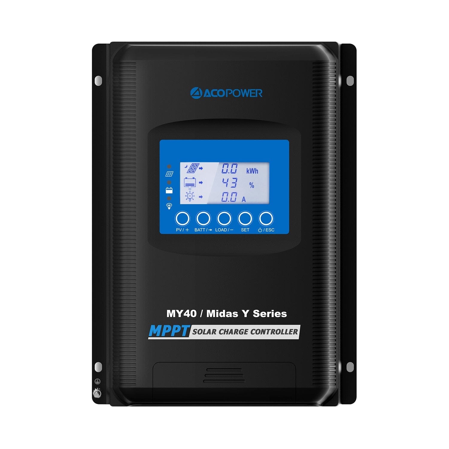 ACOPOWER Midas 40A MPPT Negative Ground Solar Panel Charge Controller LCD Display Controllers Acopower