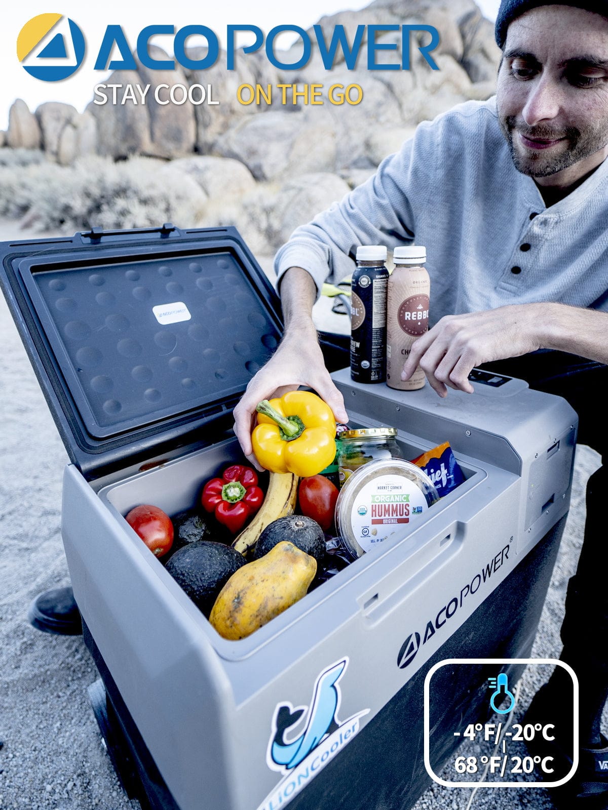 ACOPOWER LionCooler X30A Portable Solar Fridge Freezer, 32 Quarts Coolers Acopower