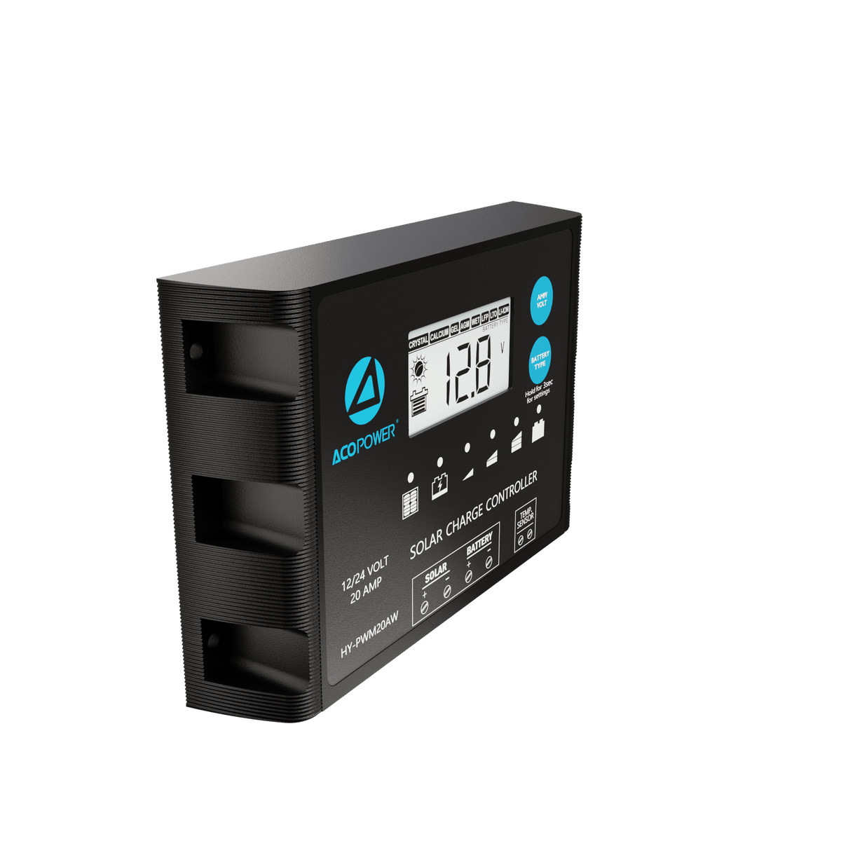 ACOPOWER 20A ProteusX Waterproof PWM Solar Charge Controller Compatible With 8 Battery Types