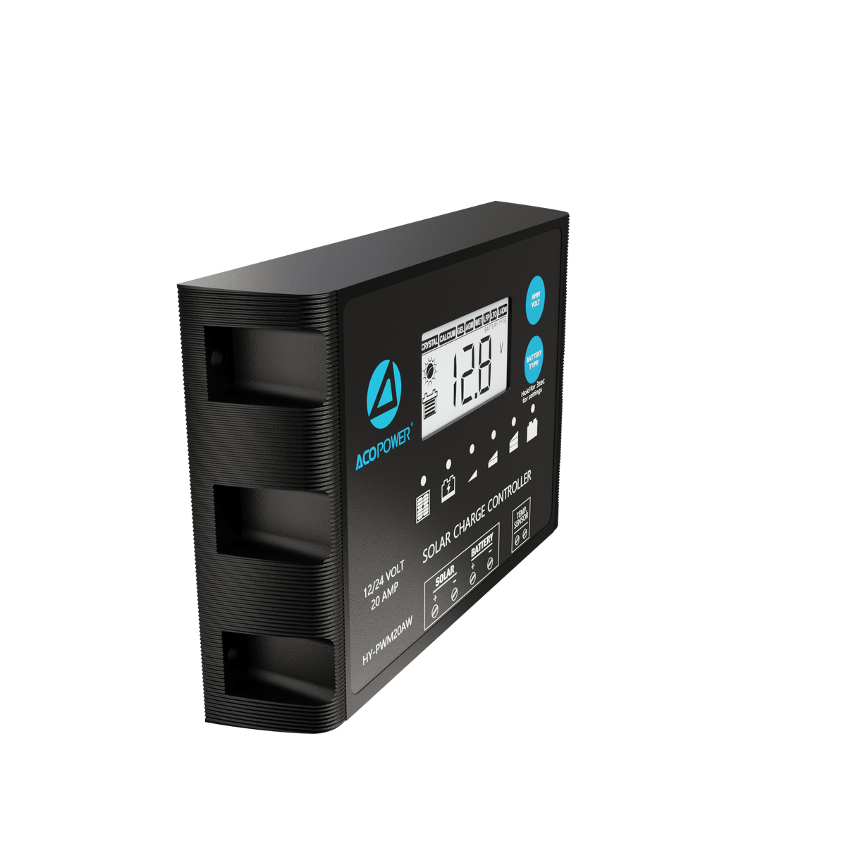 ACOPOWER 20A ProteusX Waterproof PWM Solar Charge Controller Compatible With 8 Battery Types