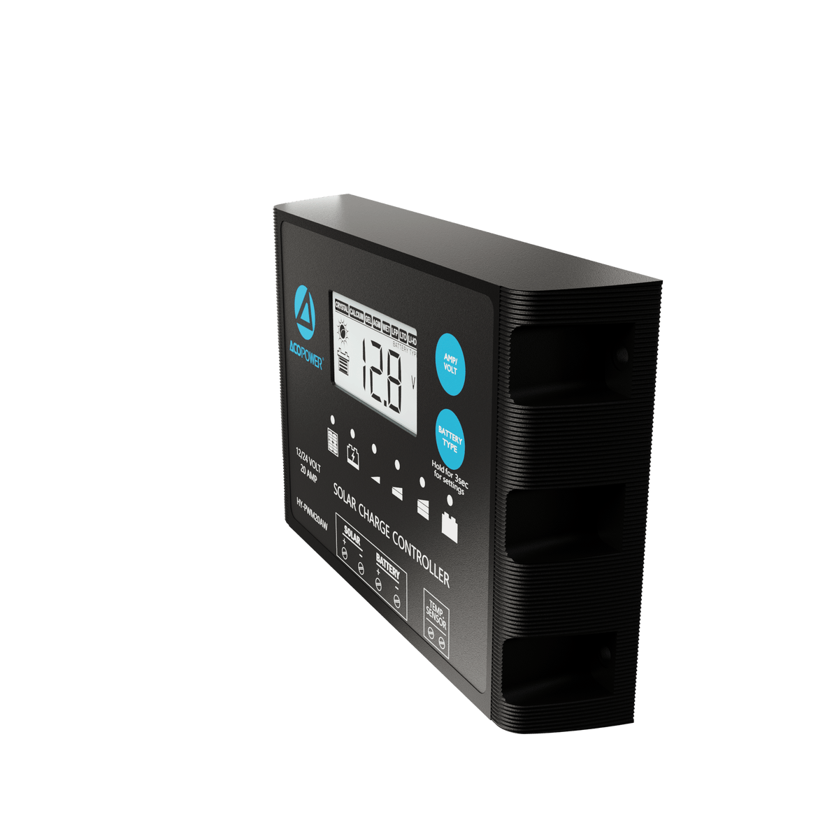 ACOPOWER 20A ProteusX Waterproof PWM Solar Charge Controller Compatible With 8 Battery Types