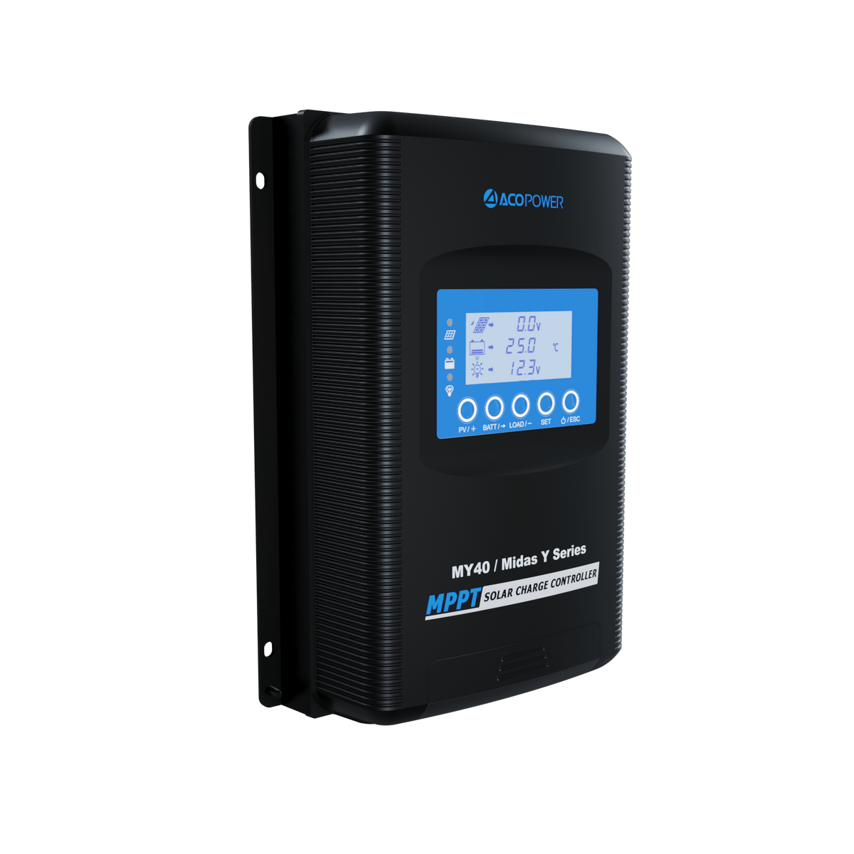 ACOPOWER Midas 40A MPPT Negative Ground Solar Panel Charge Controller LCD Display