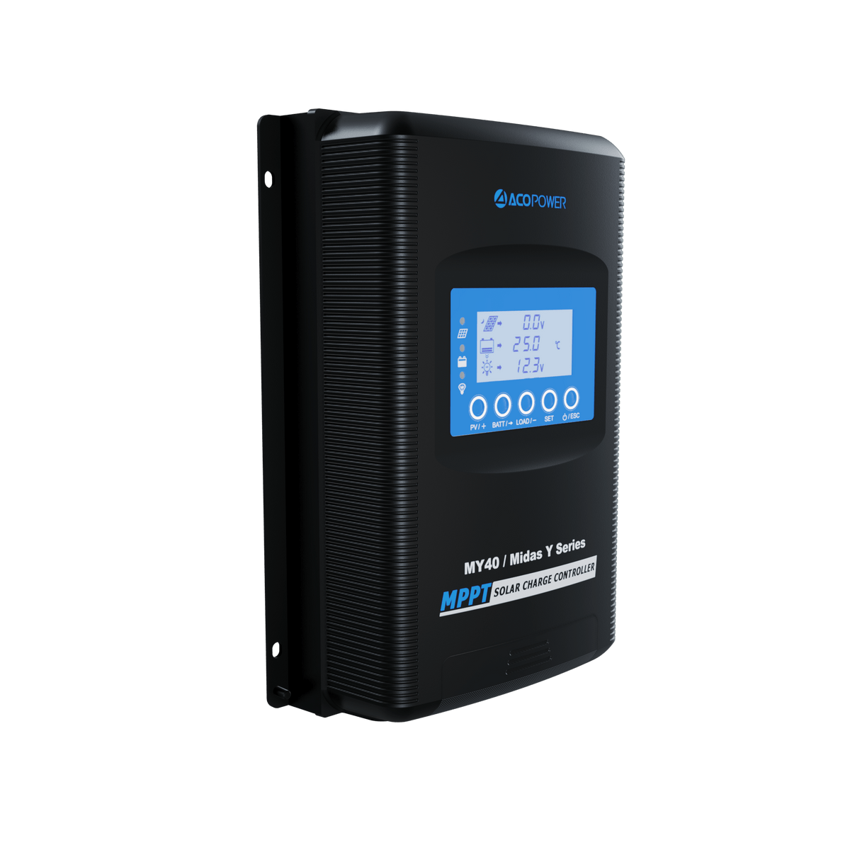 ACOPOWER Midas 40A MPPT Negative Ground Solar Panel Charge Controller LCD Display
