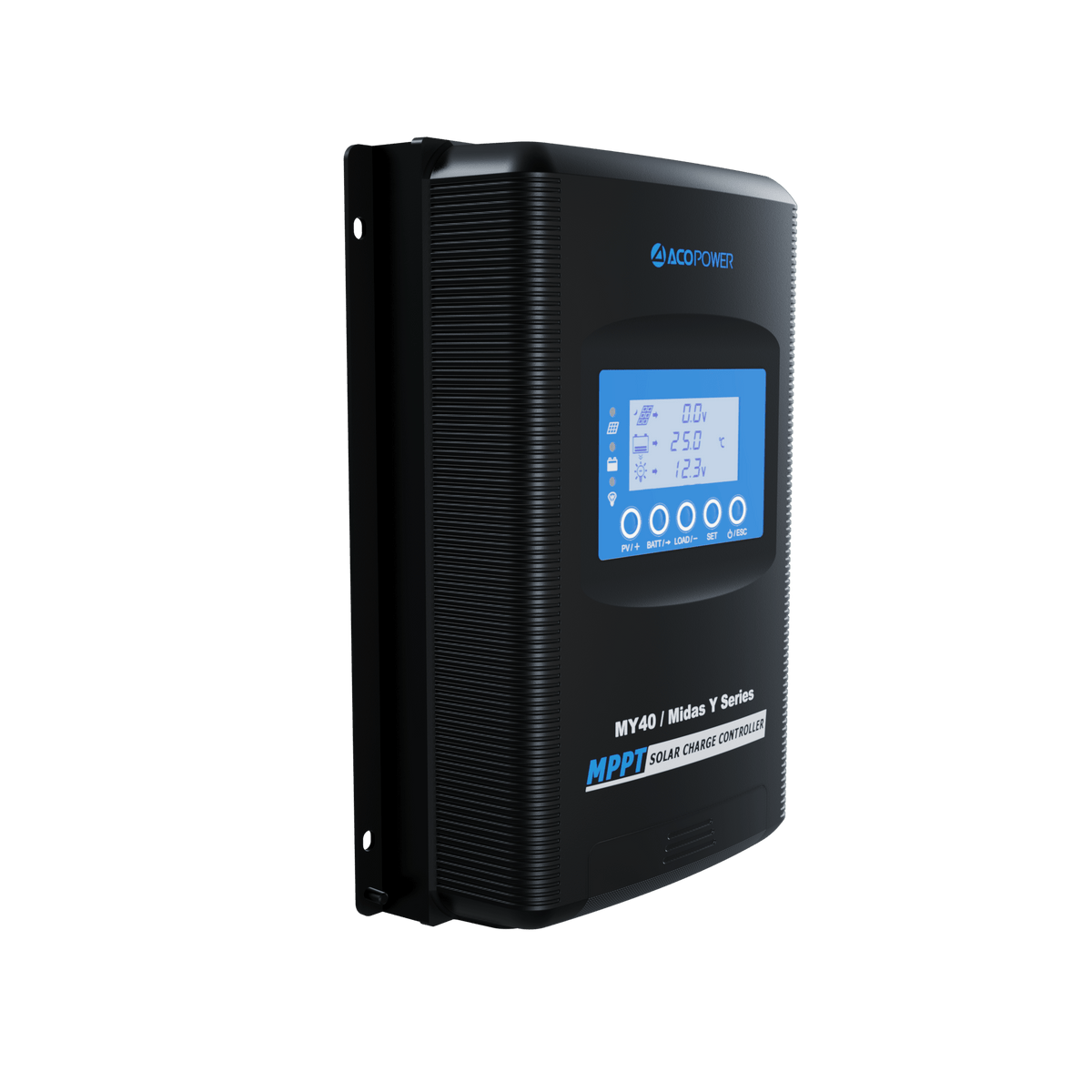 ACOPOWER Midas 40A MPPT Negative Ground Solar Panel Charge Controller LCD Display