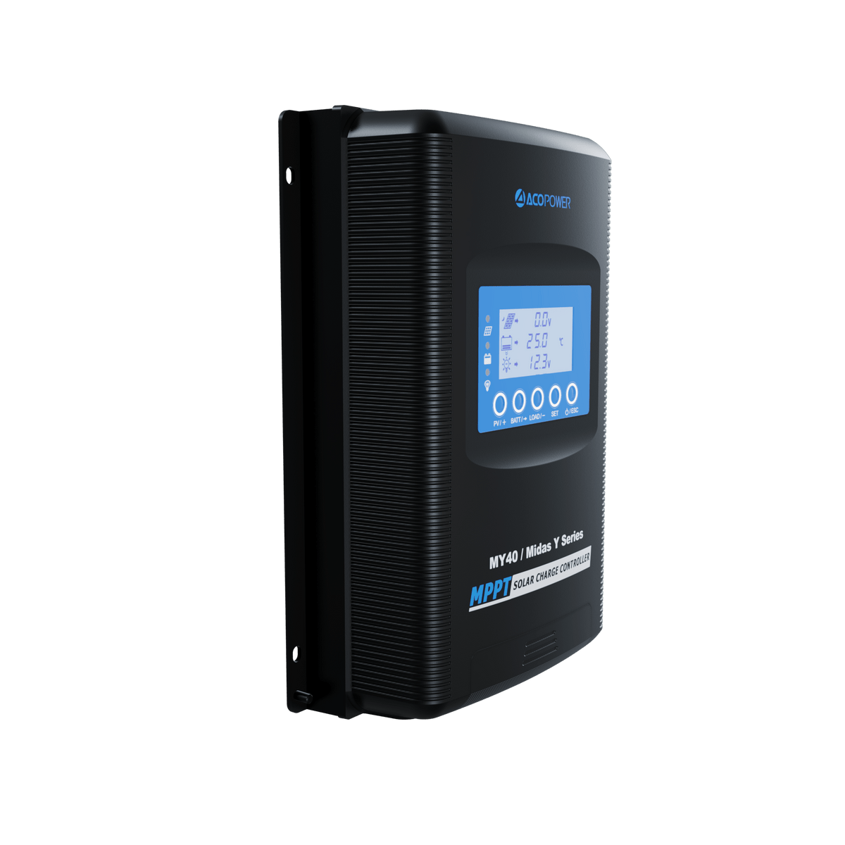 ACOPOWER Midas 40A MPPT Negative Ground Solar Panel Charge Controller LCD Display